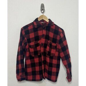 Vintage Buffalo Of Canada Knight King Wool Plaid Button Shirt Men S 60s